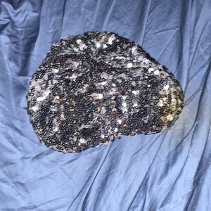 Silver - Shiny Sequin Beret Hat for Women&Girls